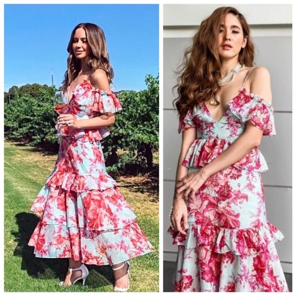 Alice McCall Flamingo Floral Tiered Dress